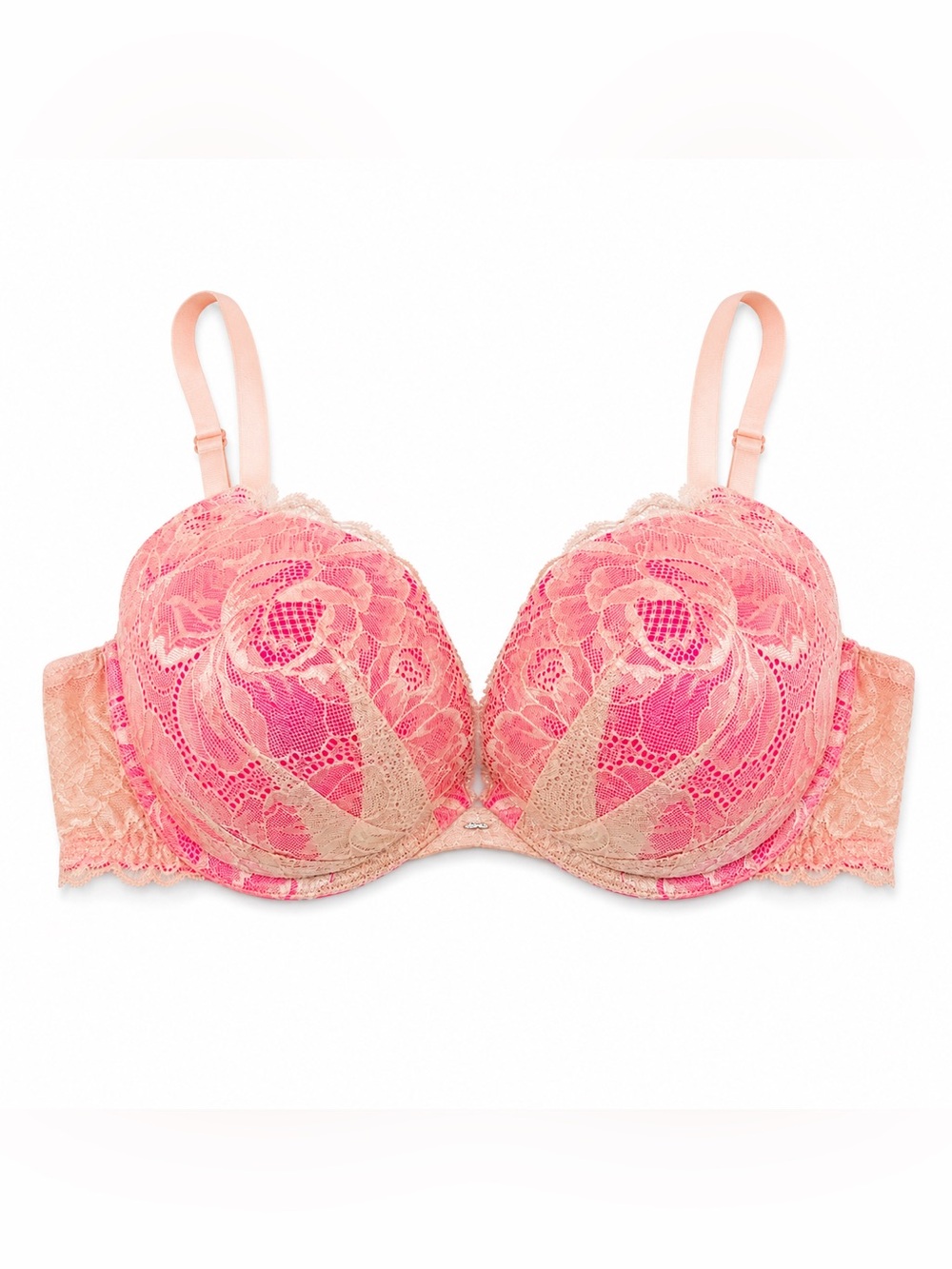 Victoria's Secret Pink and Peach Lace Push-Up Bra